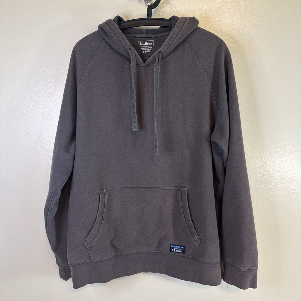 LL Bean Mens Pullover Hoodie Sweatshirt Size L Slightly Fitted Utility Outdoors